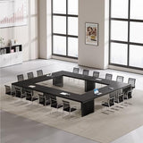 Tribesigns 6.56 ft Conference Table, Large Rectangle Meeting Seminar Table, Industrial Long Business Table for 6-8 People (Without Chair) (Black) Tribesigns