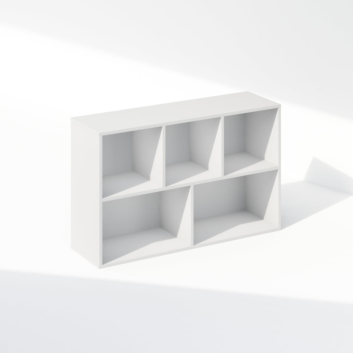Furinno Reed 5-Cube Open Shelf Clothing & Closet Storage Organization, White Furinno