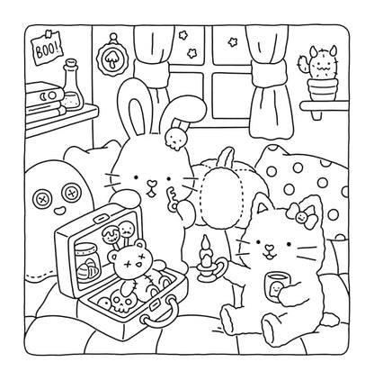 Spooky Fuzzy: Cute Creepy Coloring Book for Adults and Teens for Relaxation (Fuzzy Friends Coloring)