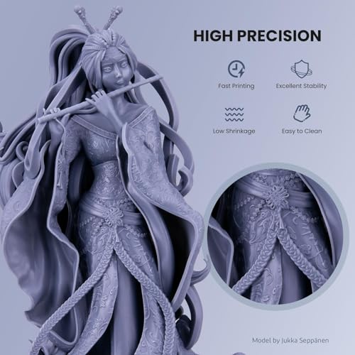 ELEGOO Water Washable 3D Printer Resin LCD UV-Curing Resin 405nm Standard Photopolymer Resin for Mars Saturn Jupiter MSLA DLP LCD 3D Printing 500Gram Yellow ELEGOO