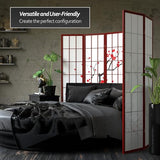 Red Lantern 6 ft. Tall Flower Blossom Divider - Rosewood - 3 Panels Red Lantern