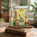 CUTEBEE Book Nook Kit - DIY Miniature House Dollhouse Kit for Adults and Teens, Booknook Tiny House Bookshelf 3D Wooden Puzzle, Gifts for Family (Champs-Élysées Florist)