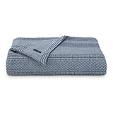 Nautica - Queen Blanket, Ring Spun Cotton Bedding, Medium-Weight for All Seasons, Oeko-Tex Certified (Chevron Navy) Nautica