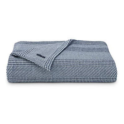 Nautica - Queen Blanket, Ring Spun Cotton Bedding, Medium-Weight for All Seasons, Oeko-Tex Certified (Chevron Navy)