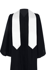 GraduationMall Unisex Adult Plain Graduation Stole 60" White GraduationMall