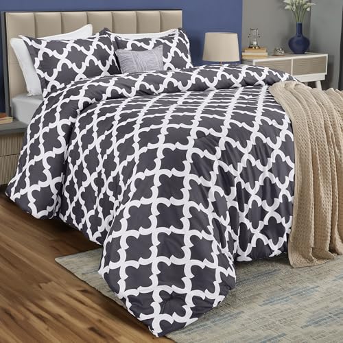 King Comforter Set 3 Piece Grey by Utopia Bedding, Printed Comforters King Size, Bedding Comforters Sets, Down Alternative Soft Bed Set, 1 Comforter (90 x 102 inches) 2 Pillow Shams (20 x 36 inches) Utopia Bedding