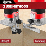SILVEL Wood Router, 800W Wood Routers for Woodworking, 6.5Amp 1.25HP Hand Wood Router Tool, 30000R/MIN Compact Edge Trimmer with 15 1/4" Router Bit Set, Red SILVEL