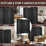 HALLYBEE Room Divider, Room Dividers and Folding Privacy Screens, 16in Privacy Screen, 4 Panel Temporary Wall Partitions, 6ft Space Separation Panel Screen, Black HALLYBEE