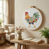 ZCXETP Rooster Beginners Embroidery Kits, Needlepoint Kits for Beginners, Embroidery Kit for Beginner, Cross Stitch Kit Suitable for Learning Basic Embroidery Techniques