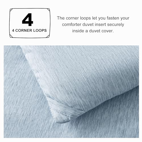 CozyLux Full Size Comforter Set - 3 Pieces Blue Soft Luxury Cationic Dyeing Bedding Comforter for All Season, Breathable Lightweight Fluffy Bed Set with 1 Comforter and 2 Pillow Shams CozyLux