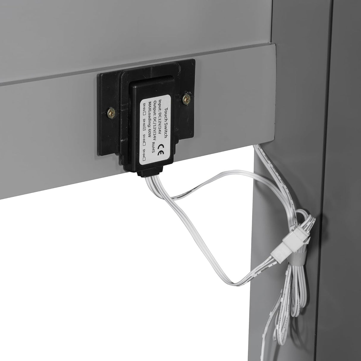 Virubi Queen Horizontal Fluted Murphy Bed with LED Lights,Wood Folding Hideaway Murphy Chest Bed for Adult Guest Room Living Room Bedroom (Grey) Virubi