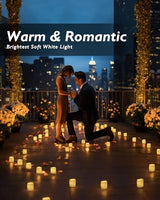 Homemory 24Pack Flickering Flameless Votive Candles, 200+Hour Electric Fake Candles, Battery Operated LED Tealight for Wedding, Outdoor, Table, Festival (Warm White,Battery Included) Homemory