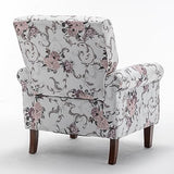 Container Furniture Direct Classic Accent Armchair with Birch Wood Frame and Comfortable Rolled Armrests, Arm Chairs for Living Room, Bedroom and Office Decor, 03 Printed Fabric Container Furniture Direct