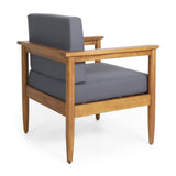 Christopher Knight Home Eudora Outdoor Acacia Wood Club Chair (Set of 2), Teak and Dark Gray Christopher Knight Home