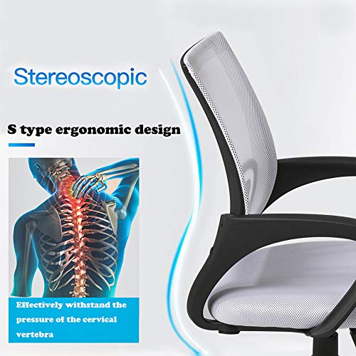 BestOffice Ergonomic Office Chair Mesh Cheap Desk Chair Task Computer Chair Lumbar Support Modern Executive Adjustable Rolling Swivel Chair for Back Pain, White BestOffice