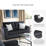 Signature Design by Ashley Altari Modern Loveseat with 2 Accent Pillows, Dark Gray Signature Design by Ashley