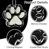 AXEFUN Pet Fur Keepsake Paw – Clear Acrylic Pet Memorial Ornament with Magnetic Openable Memory Chamber, Pet Loss Remembrance Gift for Dog, Cat & Small Animals