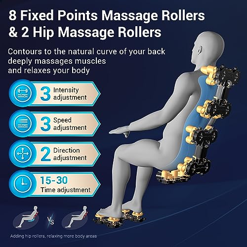 Mazzup Full Body Zero Gravity Shiatsu Massage Chair with Fully Assembled, LCD Screen, Shortcut Keys, USB Charging Port, Heat, for Loved Ones, Parents, Black Mazzup