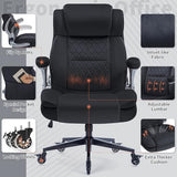 High Back Office Chair 400lbs Fabric- Thick Padded Cloth Computer Desk Chair, Adjustable Lumbar Support & Flip-Up Arms, Locking Wheels - Ergonomic Durable Work Chair for Adults, Men and Women Sunchen