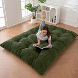 MAXYOYO 6" Japanese Floor Mattress, Foldable Futon Mattress Queen Size, Tufted Roll Up Floor Bed, Thick Tatami Mat Sleeping Pad Portable Lounger for Camping Guest Room Dormitory Bedroom RV, Dark Green MAXYOYO