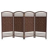 Red Lantern 3 ft. Short Fiber Weave Folding Screen - Dark Mocha - 4 Panels Red Lantern