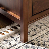 Walker Edison Traditional Simple Wood Accent Entryway Console Sideboard Living Room Storage Shelf, 6 Drawer, Walnut Walker Edison