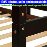 TSAMPA Latest Upgraded & Stronger Convertible Solid Wood Full Over Full Bunk Bed with Trundle, More Stable Thicken Heavy Duty Bunk Bed Frame Full Over Full Size Bunkbed (Easier to Assemble) (Walnut) TSAMPA