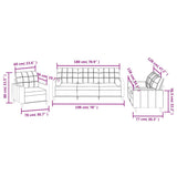 vidaXL Dark Gray 3-Piece Sofa Set Including Single Chair, 2-Seater, 3-Seater with Padded Cushions, Armrests and Back Pillows vidaXL