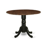 East West Furniture DMT-WBK-TP Dublin Dining Room Table - a Round kitchen Table Top with Dropleaf & Pedestal Base, 42x42 Inch, Walnut & Black East West Furniture