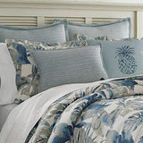 Tommy Bahama - California King Comforter Set, Soft Woven Bedding with Matching Pillowcases & Bed Skirt, Medium Weight for Year Round Comfort, 4 Piece Bed Set (Raw Coast Blue) Tommy Bahama