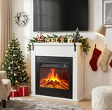 TRONLEE 36" Modern Freestanding Electric Fireplace with Mantel, Minimalist TV Stand Electric Fireplace Mantel for Living Room, Bed Room, White TRONLEE