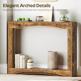 YATINEY Narrow Console Table, 5.9'' Thin Entryway Table, Behind Couch Table for Small Spaces, Small Farmhouse Hallway Table, for Living Room, Hallway, Foyer, Rustic Brown CT19RR YATINEY