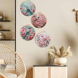 FONNUY Embroidery Kit for Beginners, Hummingbird Flowers Pre-Stamped Pattern Kits for Adults with Hoop, Easy to Follow Color Thread Needlework, 8''Hoop (Lightpink)