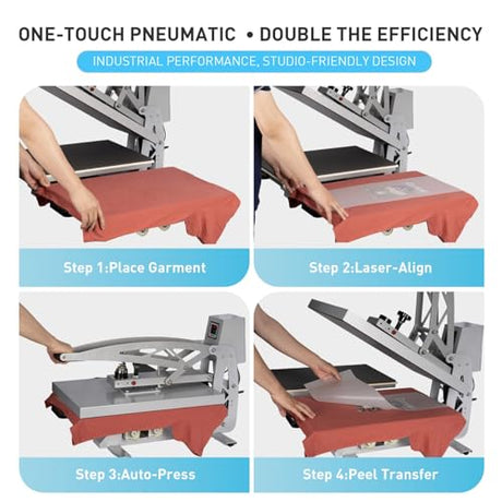 TLSols 24”x16” Commercial Heat Press Machine, Auto Open, for T-Shirts, Garments, Bags, Textile, Curtains, Digital Industrial Sublimation Printer for Sublimation, Vinyl, Heat Transfer Projects TLSols