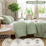 BOHOPOPM Softness Sage Green Twin/XL Comforter Set- Lightweight Super Soft Cozy Modern Polycotton Bedding Blanket Quilt Set for Kid Teen Boy Children Dorm All Season - 1 Down Comforter & 1 Pillowcase BOHOPOPM