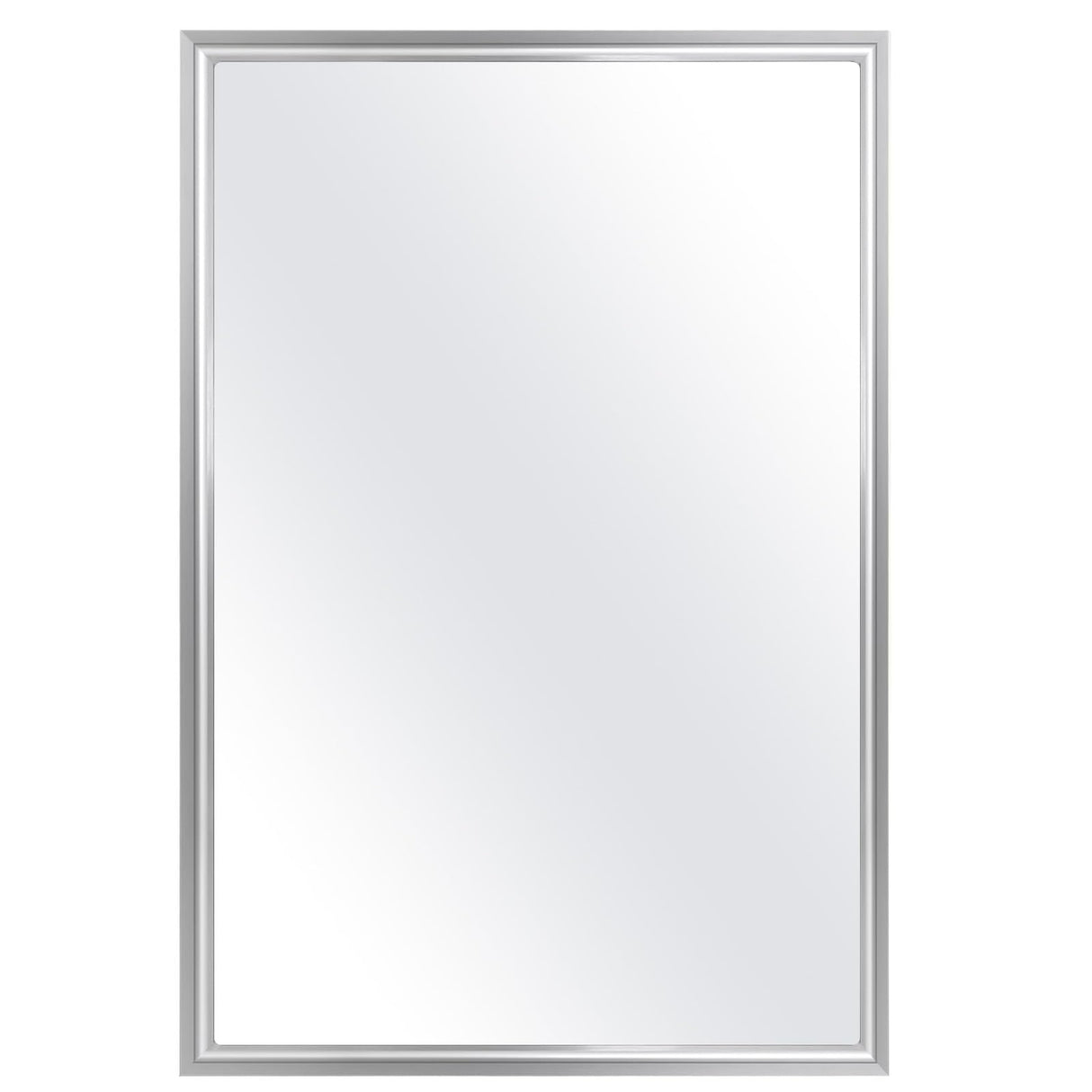 FOMAYKO Modern Medicine Cabinet Mirror Storage for Bathroom Bedroom Surface/Recessed Mount with 3 Shelves (16"x26", Brushed Silver) FOMAYKO