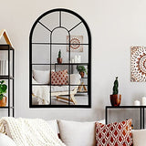 HQiJun Wall Mirror Window Decorative Mirrors Arched Farmhouse for Living Room Bedroom Entryway Bathroom Vanity (19.7” x31.5” x0.9”) HQiJun