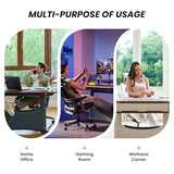 COLAMY Electric Adjustable Standing Desk – 48 x 28 Inch Sit Stand Desk with Drawer & Cable Management, Dual Motor Lift System, Ergonomic Footrest, Home Office Table (Veneer Desktop, Black Oak + White) COLAMY