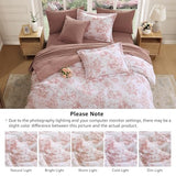 BLOOMHAVEN Full Comforter Set -7 Pieces Pink Floral Comforter Set for All Seasons, Bed in a Bag Full with Botanical Flowers Comforter, Sheets, Pillowcases & Shams BLOOMHAVEN