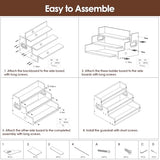 Nuovoware Liquor Bottle Display Shelf Countertop, 3 Step Wood Coffee Syrup Organizer with Handle Fence, 12-Bottle Liquor Display Home Retro Wine Rack for Liquor Whiskey Wine Coffee Syru, Wooden Nuovoware