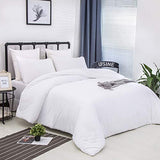 Pureant White Comforter Sets Full Super Soft Fluffy White Bedding Solid Down Alternative Comforter Aesthetic Luxurious Quilts Cozy Women Men Minimalist Bedding Adults Teens Durable Blankets Pureant