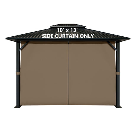Aoodor 10' x 13' Gazebo Curtain Set Protecting Privacy Side Walls 4 Panels,Curtain Only (Brown) Aoodor