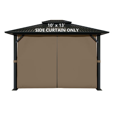 Aoodor 10' x 13' Gazebo Curtain Set Protecting Privacy Side Walls 4 Panels,Curtain Only (Brown)