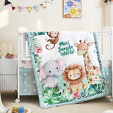 NacoMoco 3-Piece Crib Bedding Set for Boys Girls - Ultra Soft & Skin Friendly Baby Bedding Set Includes Crib Comforter, Sheet & Crib Skirt (Safari) NacoMoco