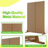 Metal Privacy Screen Outdoor, 72" h×47" w Balcony Patio Privacy Screen, Freestanding Privacy Fence, Decorative Panel, Patio Room Divider for Garden, Balcony, Deck Garvee