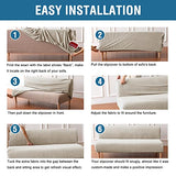 Armless Futon Cover Stretch Sofa Bed Slipcover Protector Elastic Feature Rich Textured High Spandex Small Checks Jacquard Fabric Futon Cover, Machine Washable, Island Fossi H.VERSAILTEX