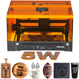 Laser Engraving Machine for Beginners, Woxcker L2 Flex 5W Enclosure Pre-Assemble Laser Engraver 0.01mm High Precision for Coated Metal, Wood, Acrylic, Leather, Glass (Class 1 Output 5000mW） Woxcker