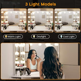 Knowfunn Corner Vanity Desk Set with 3-Folding Lighted Mirrors, Makeup Vanity Table with Charging Station, 5 Rotating Drawers and Storage Bench for Bedroom, White Knowfunn