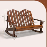 VcJta Natural Fir Wood Ergonomic Rocking Chair for Two - Stylish Outdoor Armchair Bench Generic
