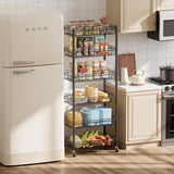 SINGAYE 6 Tier Basket Shelf Wire Shelving Unit Adjustable Storage Shelves Big Basket Rack for Garage Kitchen Office Pantry Corner 17" Dx12 Wx63 H Black SINGAYE